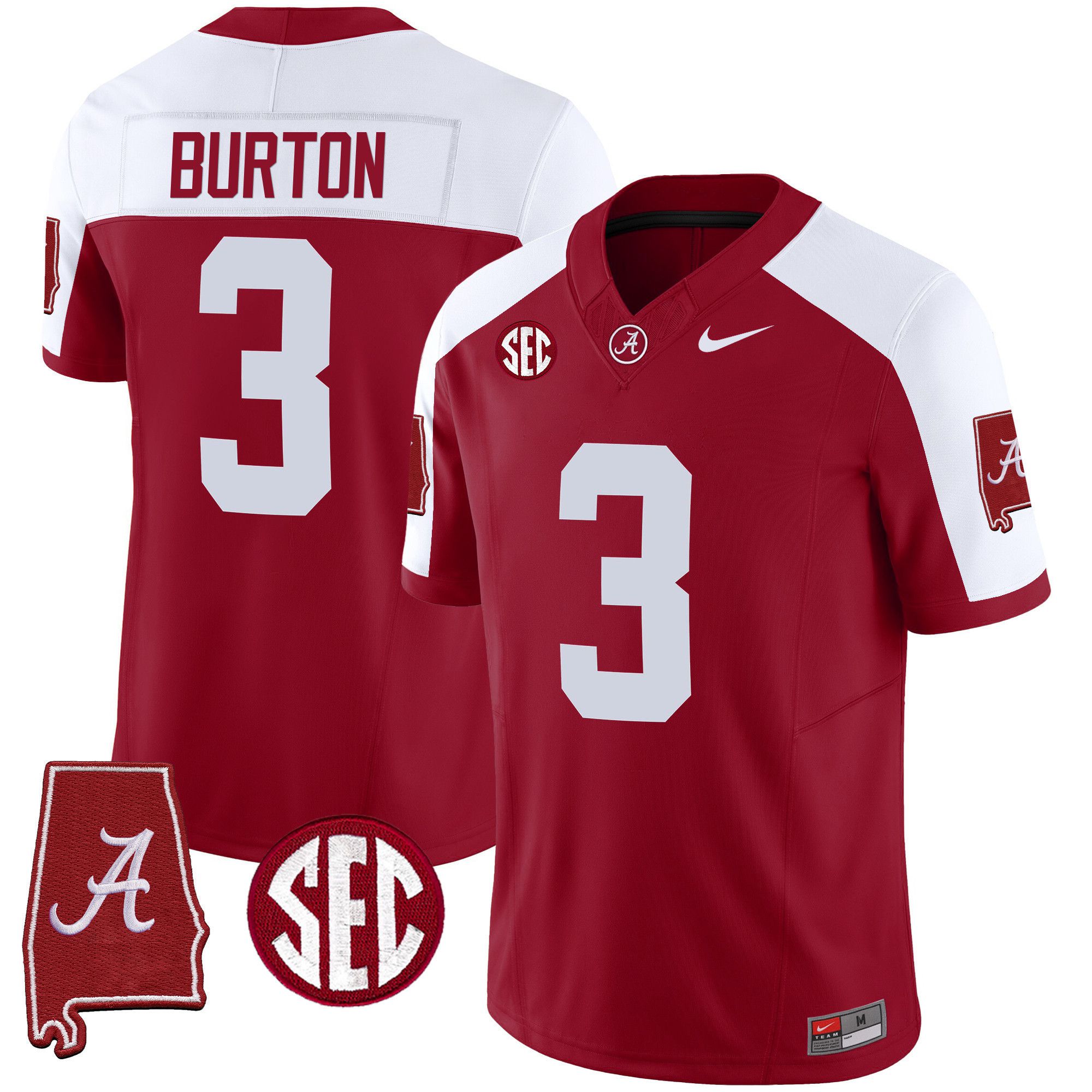 Men Alabama Crimson Tide #3 Burton Red 2024 Nike Vapor Limited NCAA Jersey->indianapolis colts->NFL Jersey